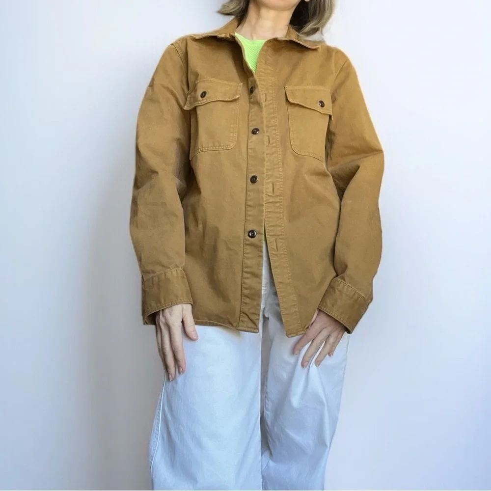 Banana Republic Brown Utility Jacket Shacket Classic Collar Size S Menswear